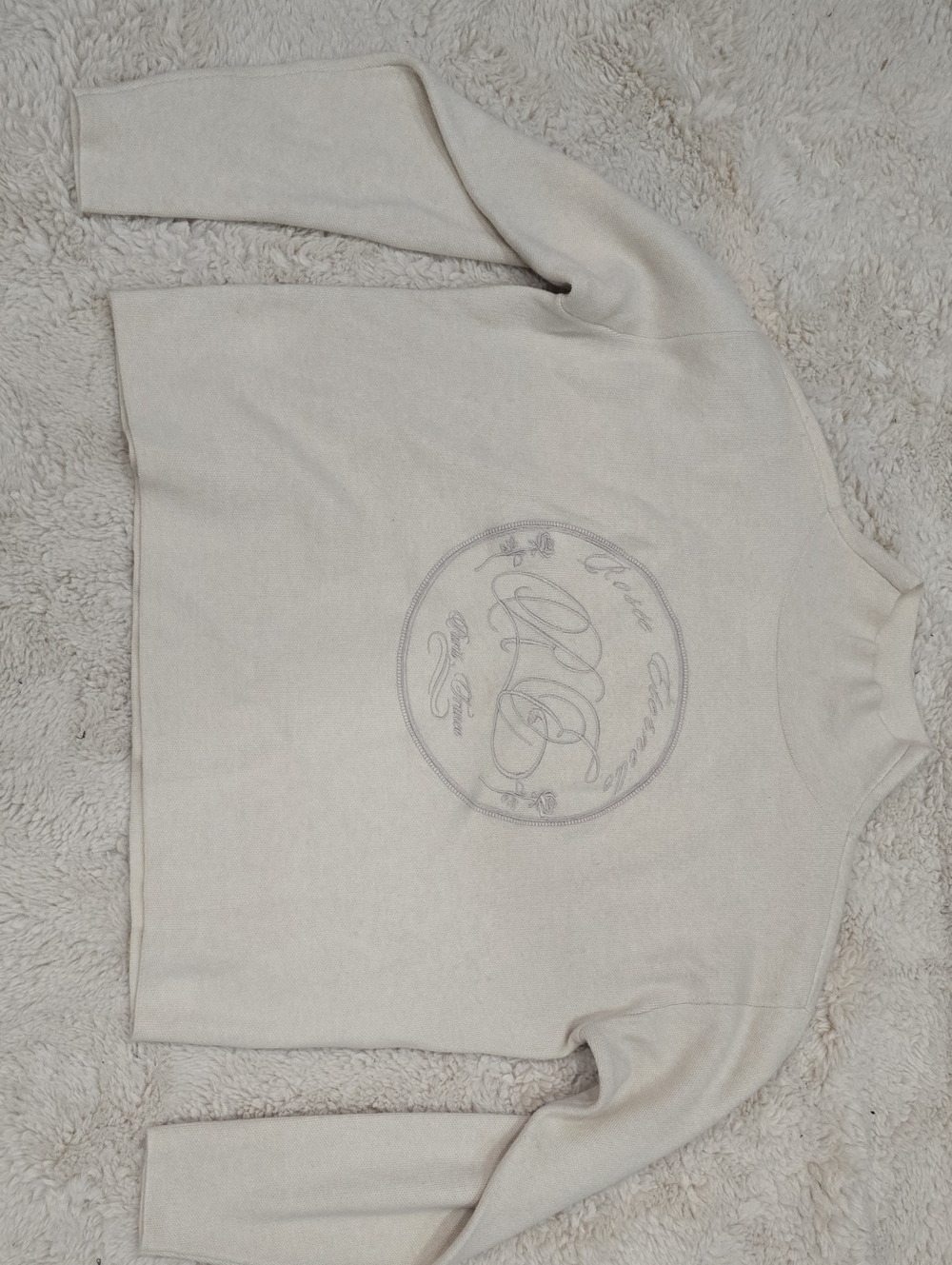 Maeve Ivory Knit Crewneck Sweater
